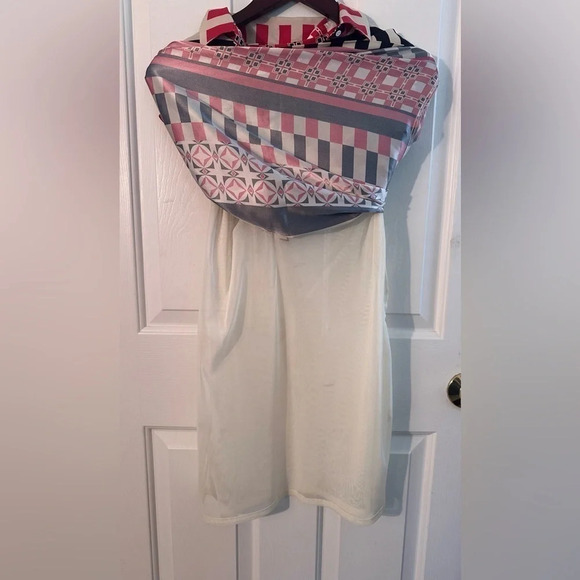 VILAGALLO Spanish Silk Stretch Horizontal Print Shirt Dress Sz 38 US 6 NEW COND - Picture 10 of 16